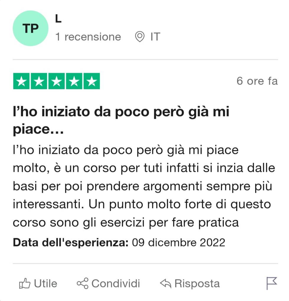 Corso di fotografia online Midnuances - 5 stelle su TrustPilot