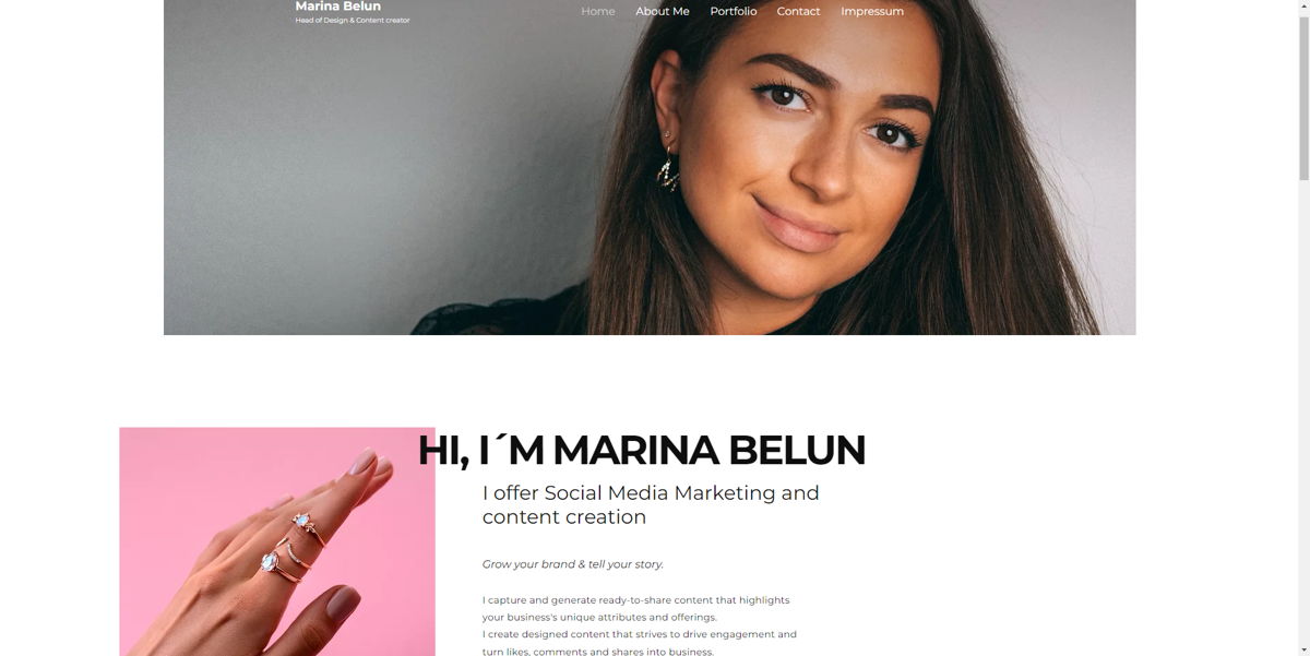 Screenshot of Marina Belun, from the videography websites collection.