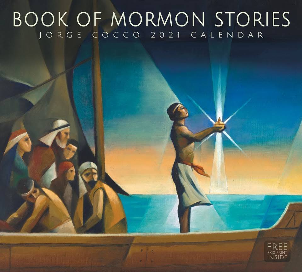 2021 calendar cover of Nephi leading his family with the LIahona.
