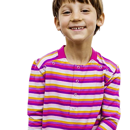 Cocoon'Kid langärmliges-T-Shirt für Kinder - Rosa gestreift - 7/9 Jahre