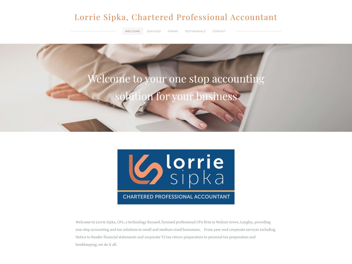 Screenshot of Lorrie Sipka, from the accountant websites collection.