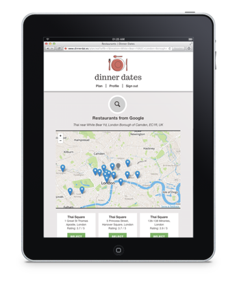 DinnerDat.es on an iPad