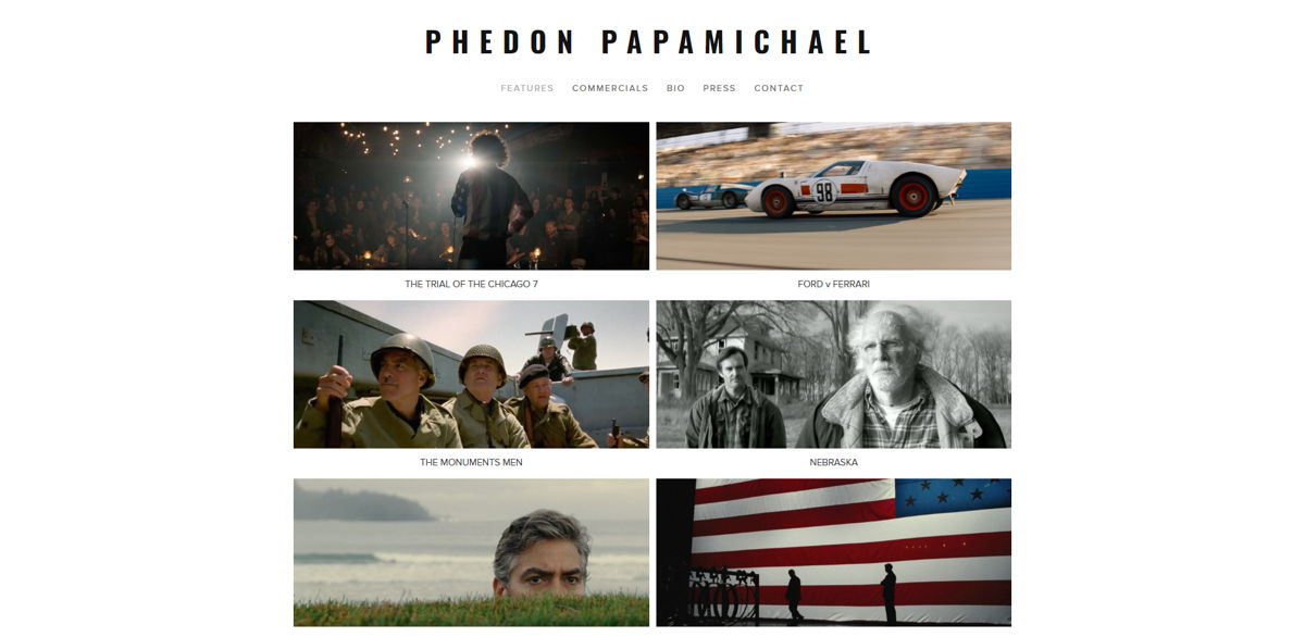 Screenshot of Phedon Papamichael , from the videography websites collection.