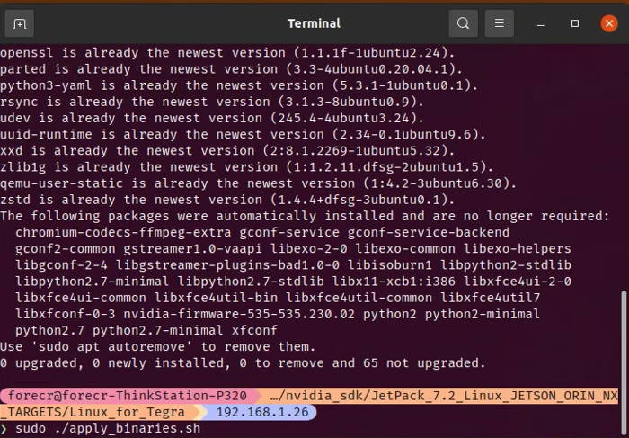 Apply binaries