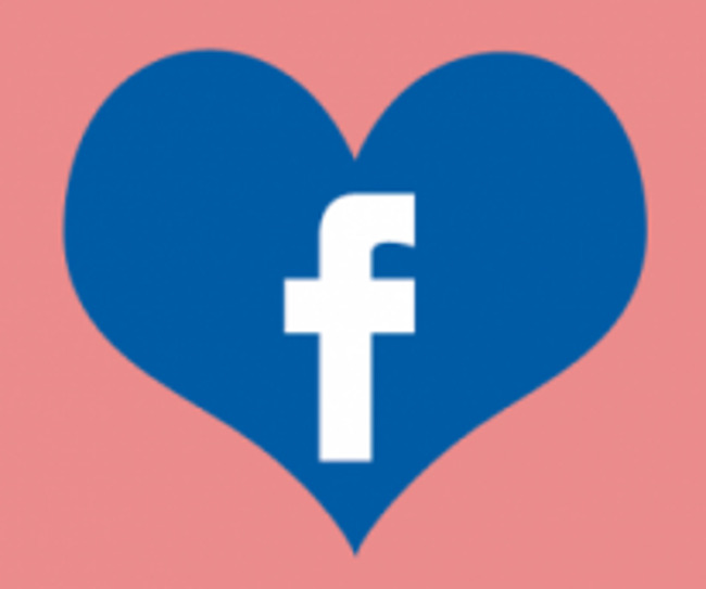Heart shaped Facebook logo