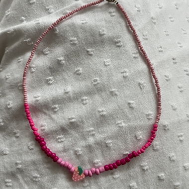 pink strawberry necklace 