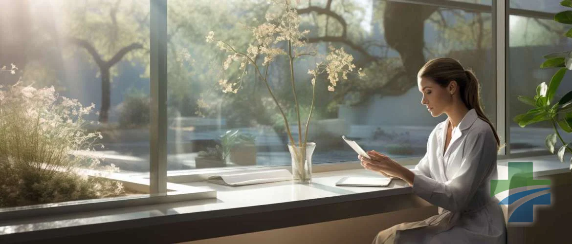 A nursing student practicing empathy with diverse virtual patients.