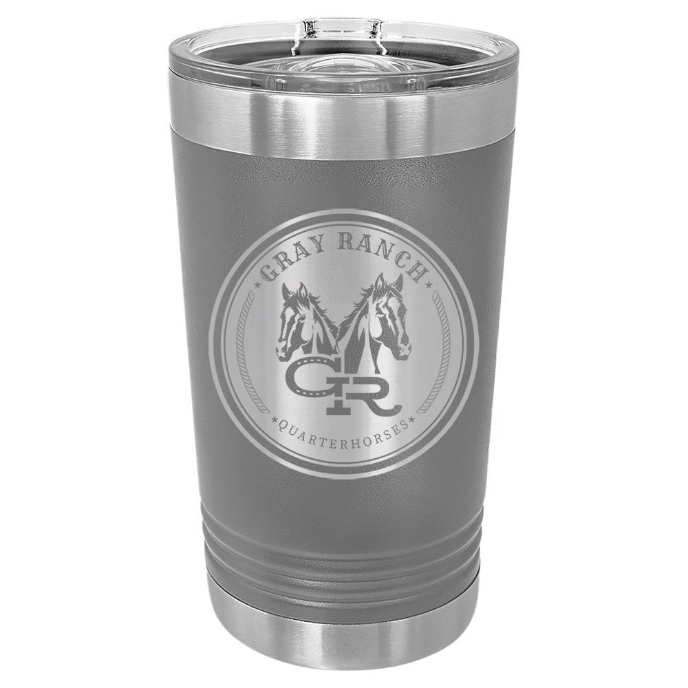 GRAY RANCH LOGO ENGRAVED ON STAINLESS TUMBLER