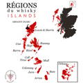 Carte région du Whisky Islands localisation de la distillerie écossaise Abhainn Dearg