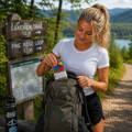 female-hiker-packs-backpack-with-gypsy-shoals-farm-honey-straws female-hiker-packs-backpack-with-gypsy-shoals-farm-honey-straws
