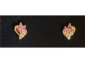 14Kt Yellow Gold, Ruby and Diamond Earrings
