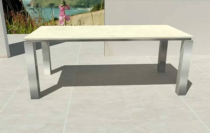 Gartentisch mit Granitplatte