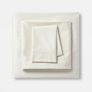 Solid Performance 400 Thread Count Sheet Set - Threshold™ in Sour Cream Color