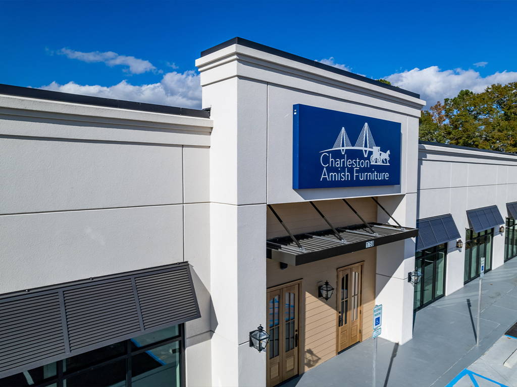 Construction of New Charleston Amish Furniture Showroom and Warehouse Interior Windows