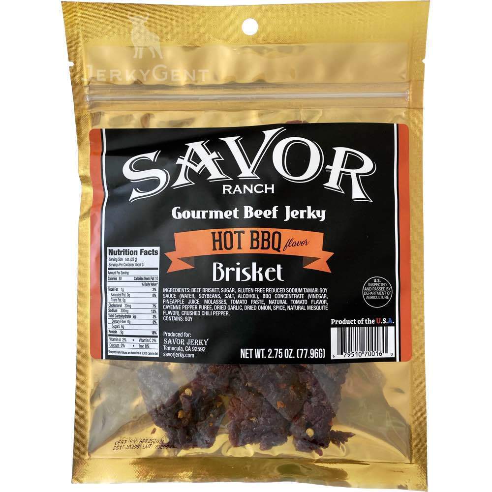 Savor Hot BBQ Brisket Beef Jerky 