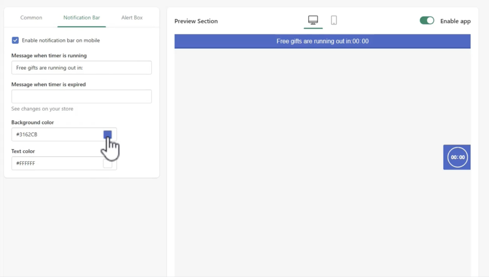 Set up the qikify cart countdown timer