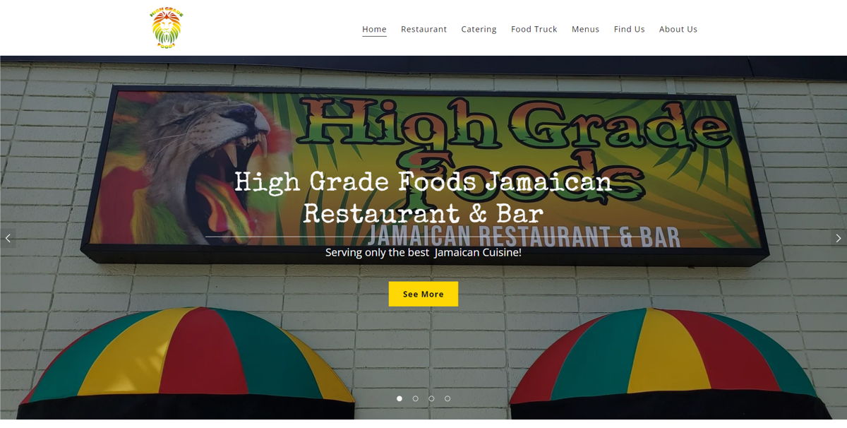 Screenshot of High Grade Food Truck, from the food truck websites collection.
