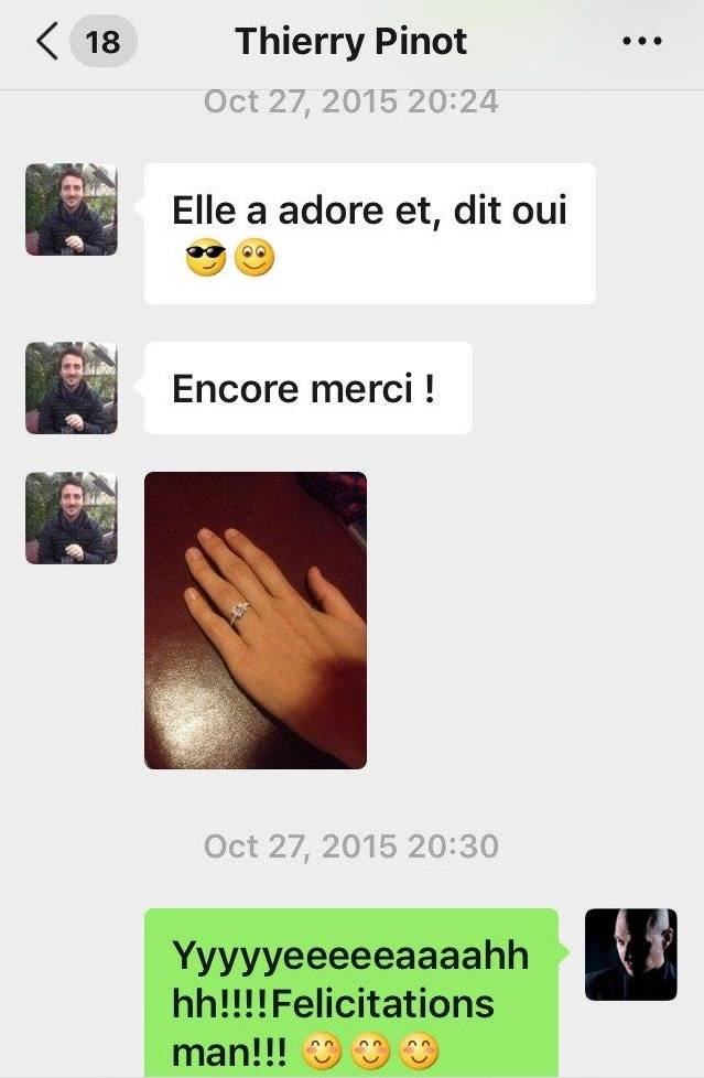 Matthieu`s fiancée's engagement ring
