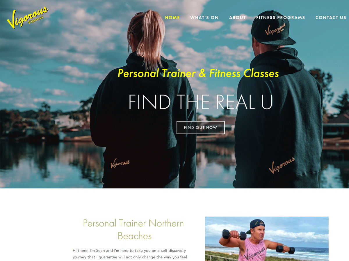 Screenshot of Vigorous Fitness, from the fitness websites collection.