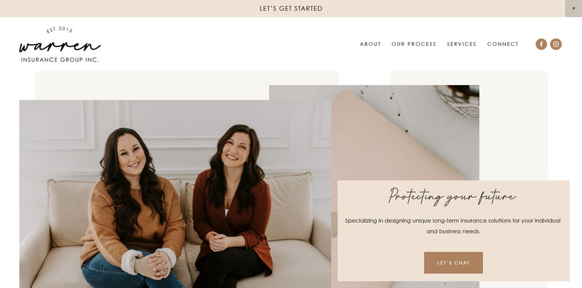 Screenshot of Warren Insurance Group Inc., from the brown websites collection.