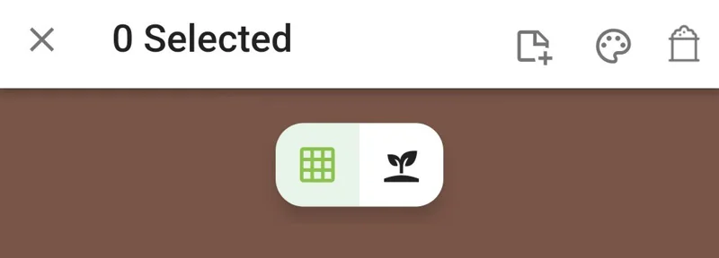 Screenshot of the grid and plant multi-select icons