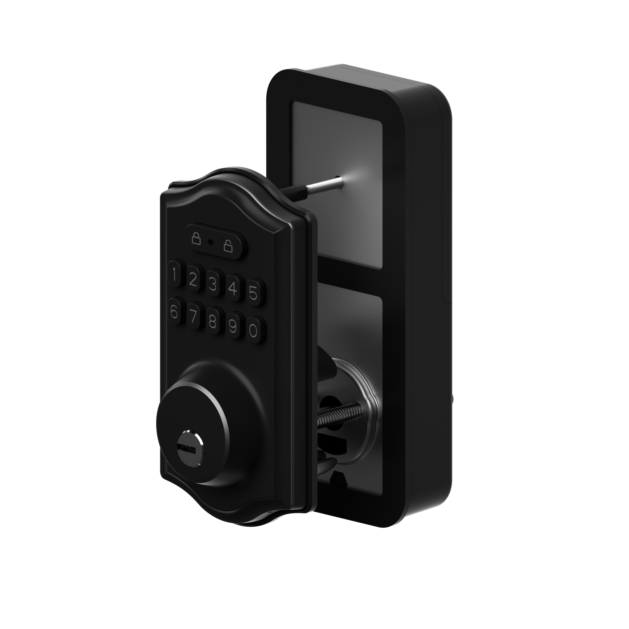 Smart white handheld fob from YoLink. Four buttons aligned in a column from top to bottom labeled 1,2,3, and 4 with colors green, red, yellow, and blue.