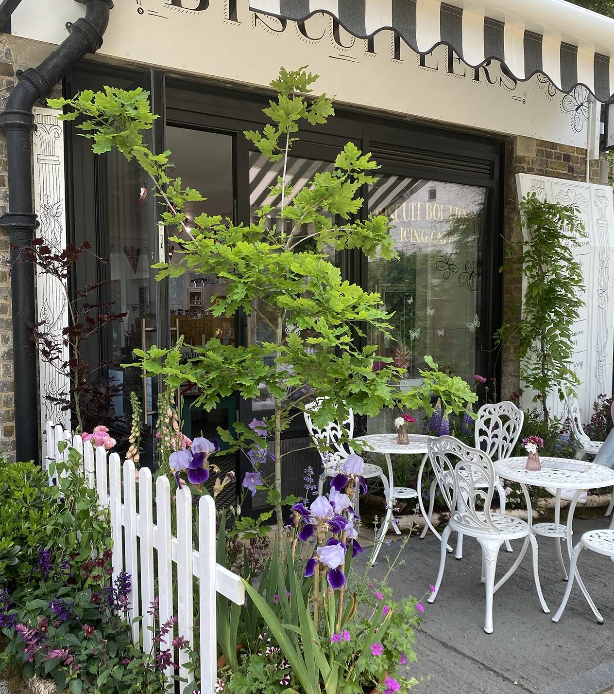Wild at Heart Belgravia in Bloom installation at Biscuiteers.