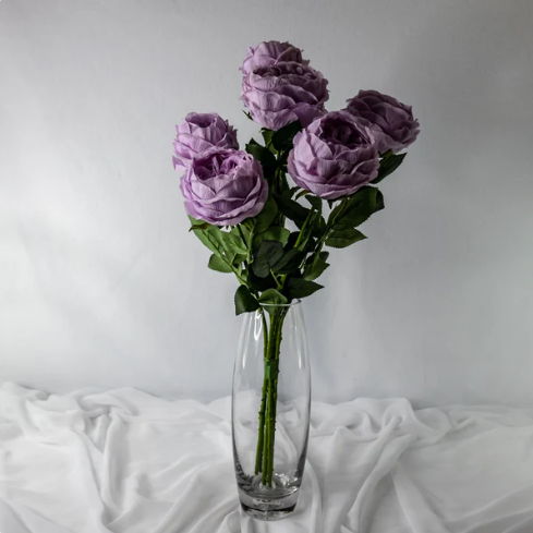 Vintage Lilac David Austin Soft Touch Open Bloom Rose - Realistic Artficial Flowers Box of 24 Stems - Image 2