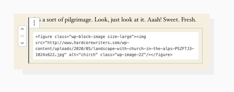 WordPress blog post image insert HTML code