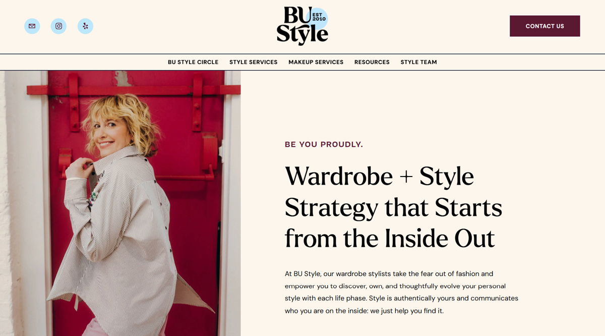 Screenshot of BU Style, from the stylist portfolios collection.