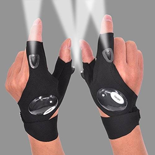 LED Flashlight Glove Gifts for Men For Outdoor Fishing, Repairing Cars in The Night, Running, Camping, Hiking in Dark Place
