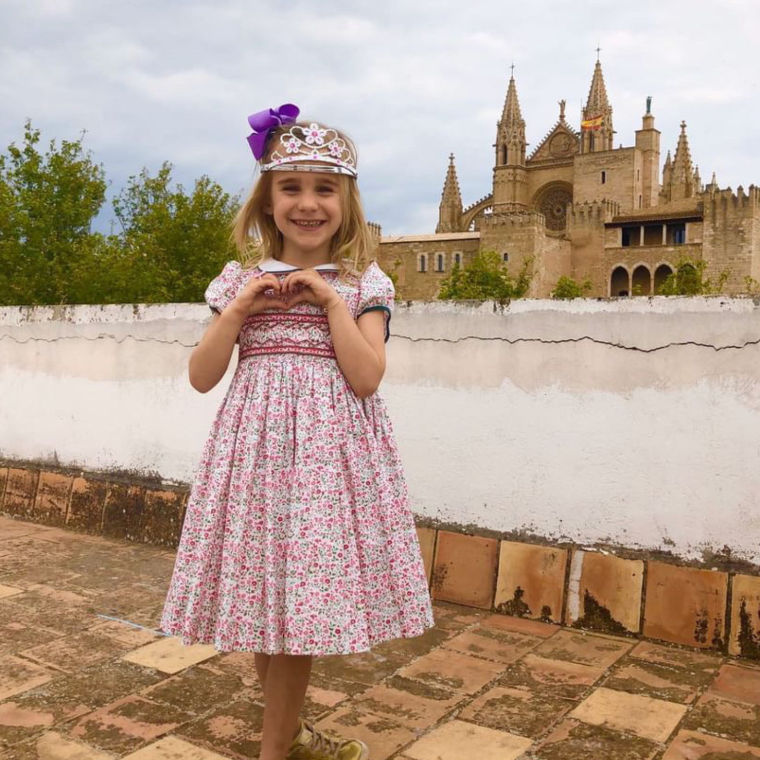Liberty print smocked dress