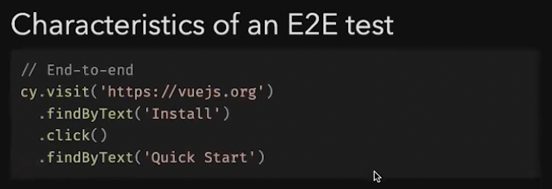 Characteristics of e2e testing