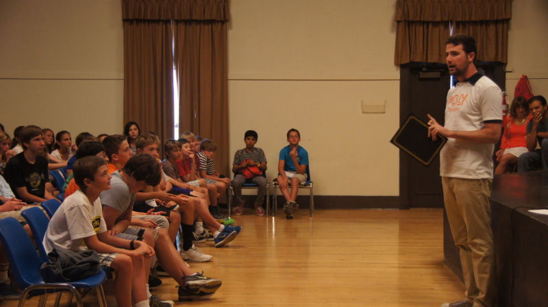 Elliott teaching middle school