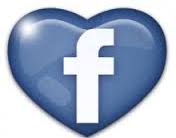 Facebook logo shaped like a heart