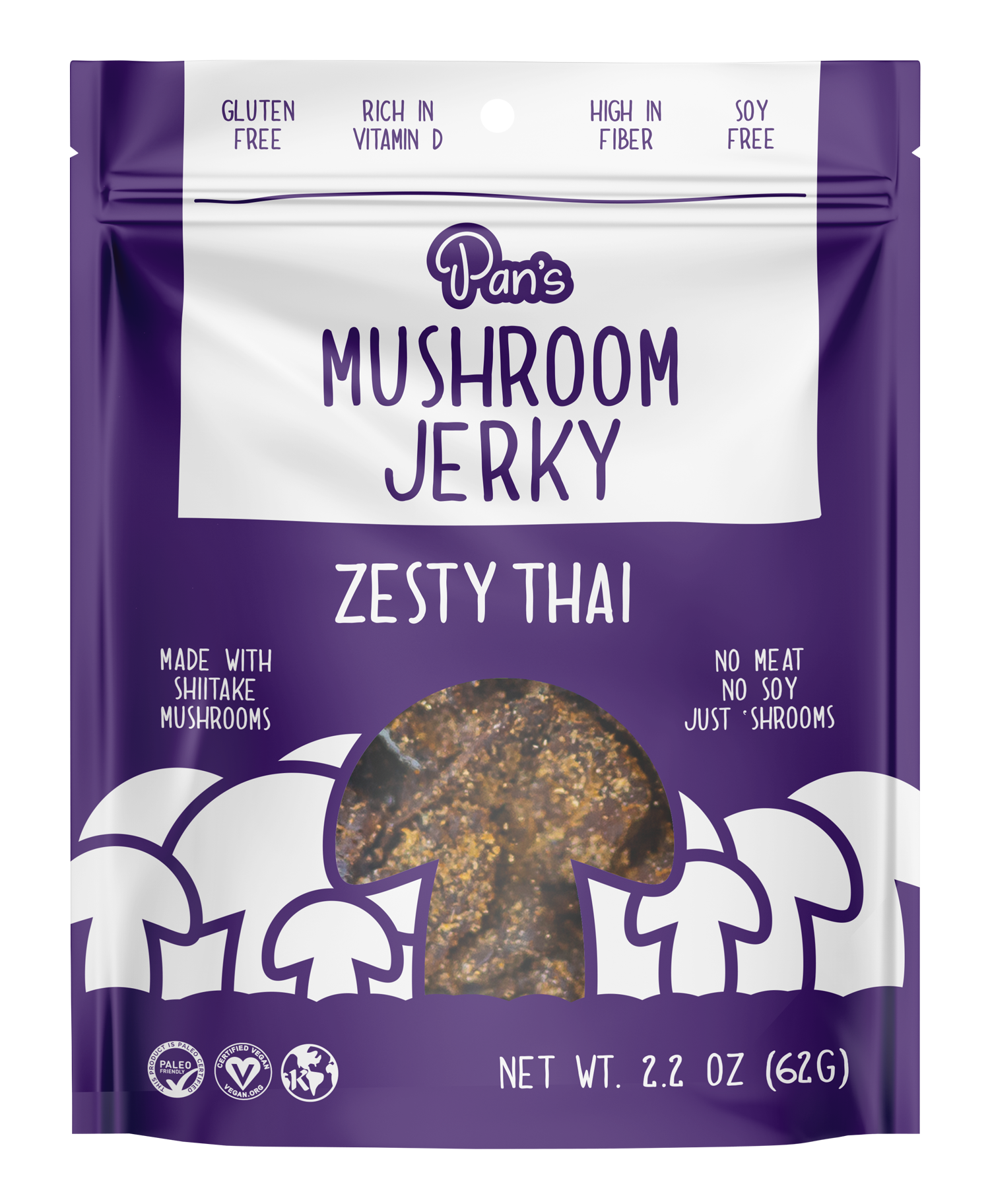 Pan's Mushroom Jerky - Zesty Thai mushroom jerky