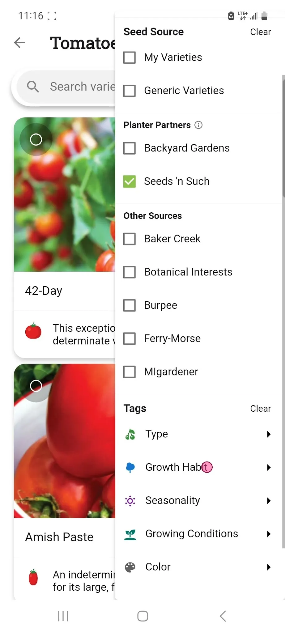Select Determinate Growth Habit
