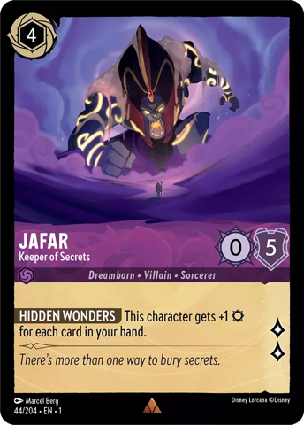 Jafar card from Disney's Lorcana: The First Chapter.