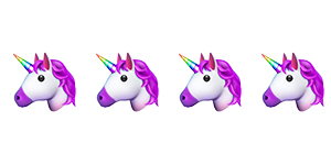 4 unicorn emojis