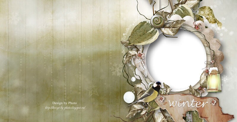 Фотокнига для Фотошоп в PSD - холодное время года