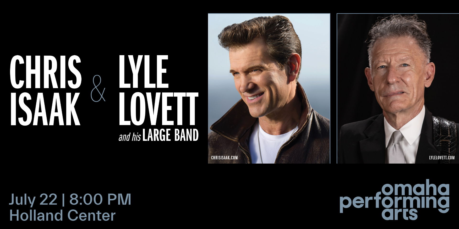 Chris Isaak, Lyle Lovett and his Large Band promotional image