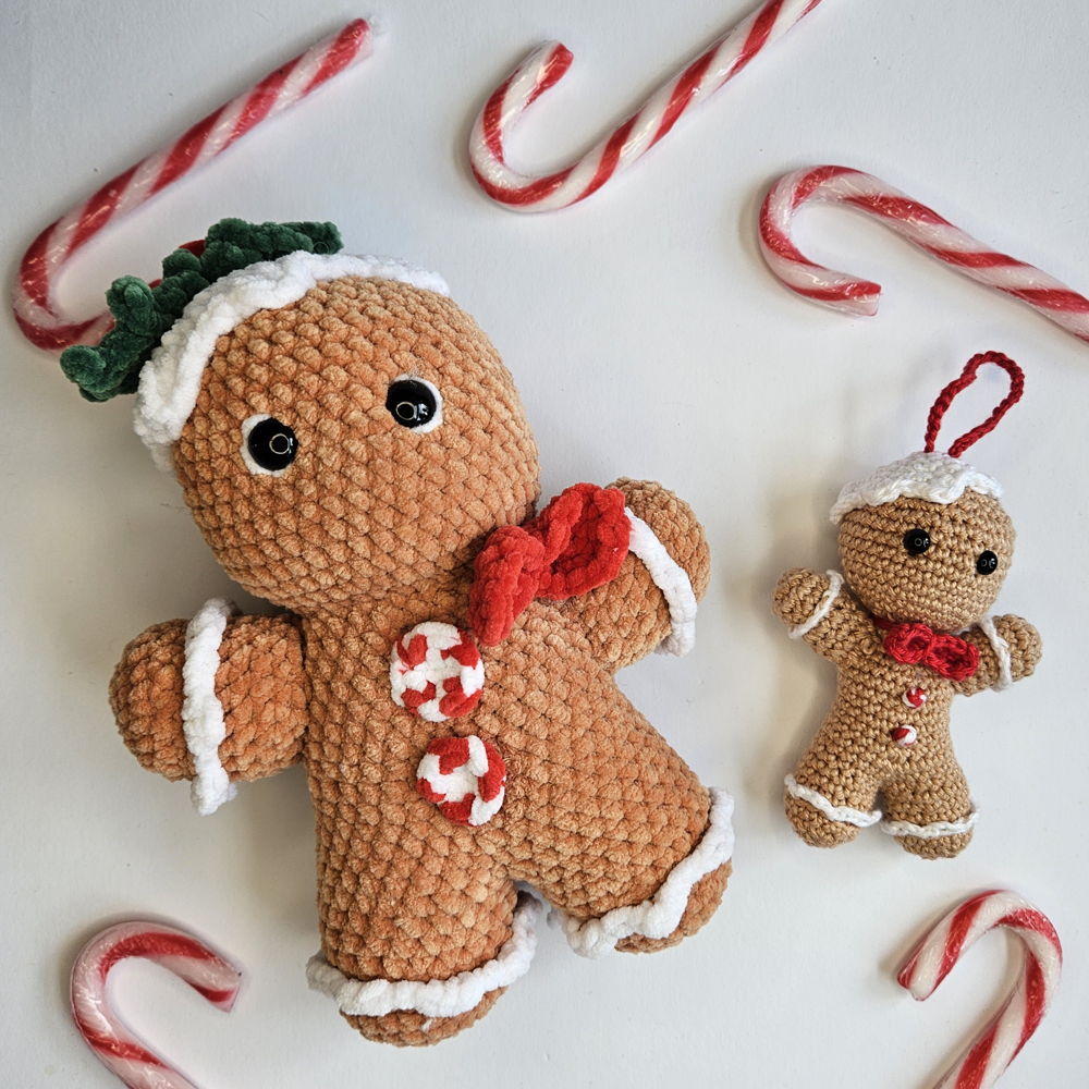 Amigurumi - Peperkoekmannetje Koekie en koekemannetje kerstboomhanger
