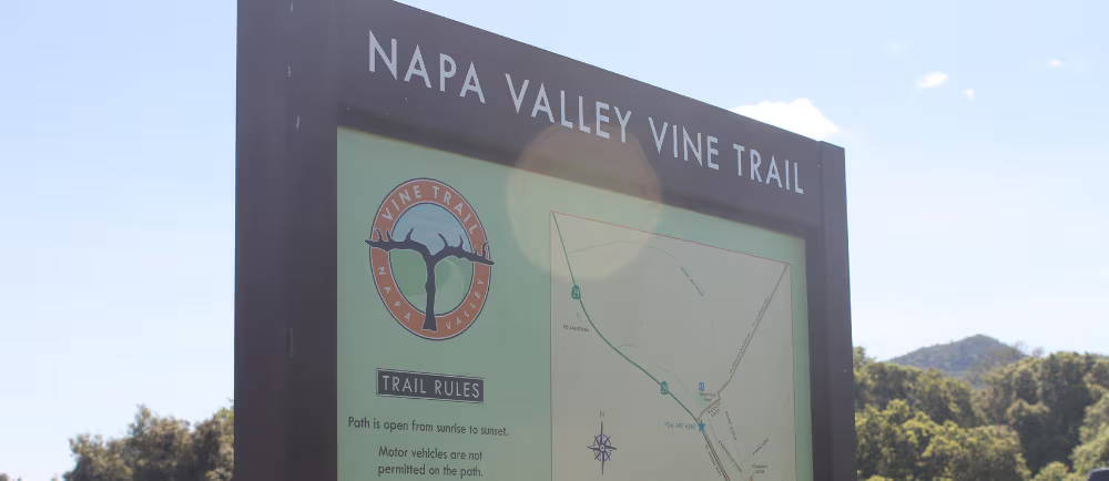 Napa Valley Vine Trail trailhead sign