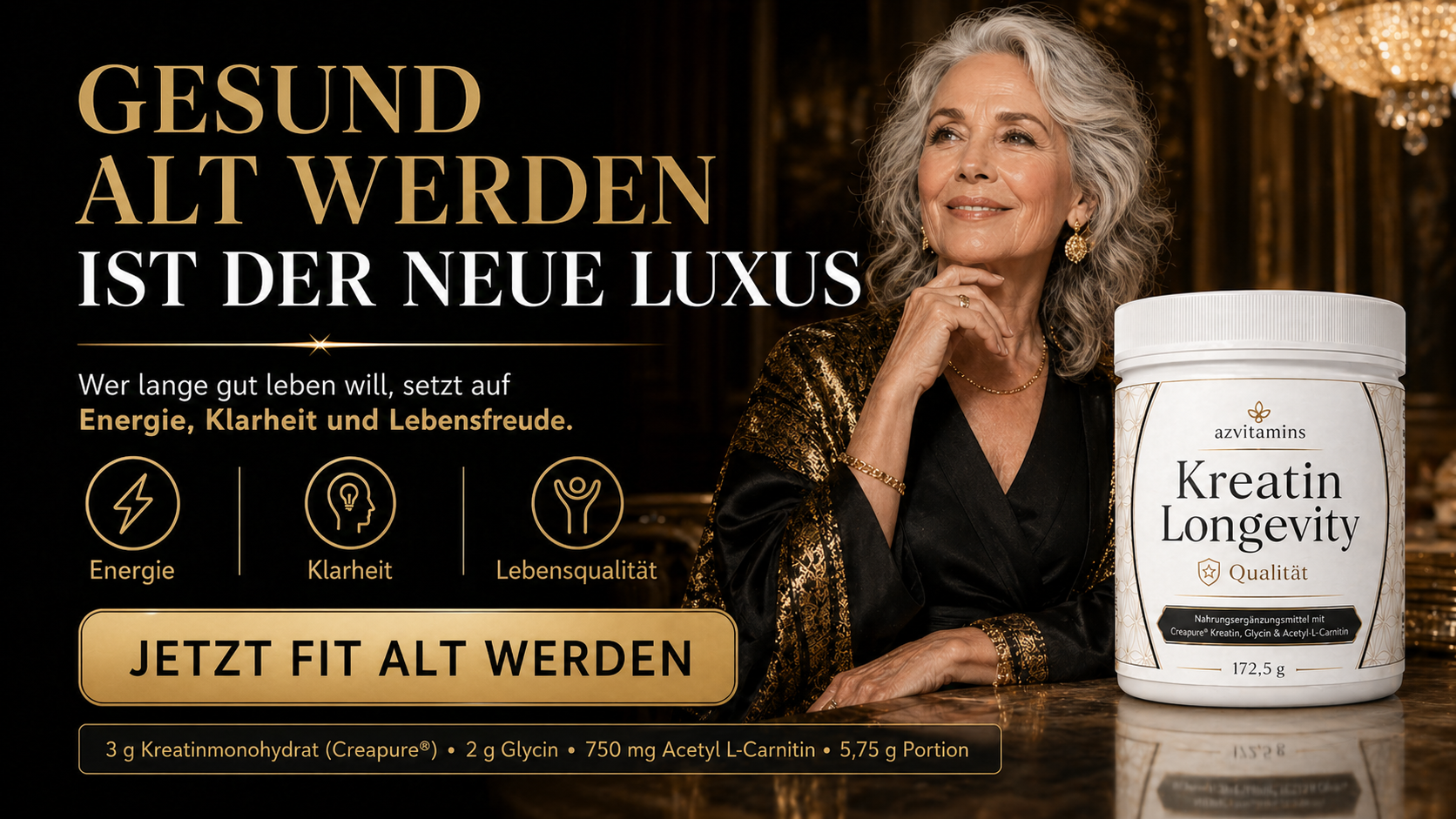 AZ-VITAMINS - KREATIN LONGEVITY Angebot und finale Routine-Entscheidung.