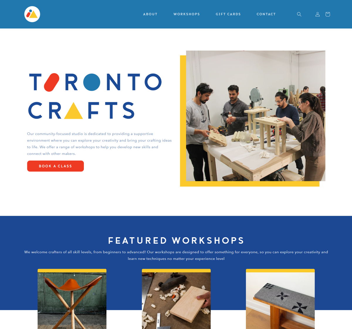 Screenshot of Toronto Crafts, from the workshop websites collection.