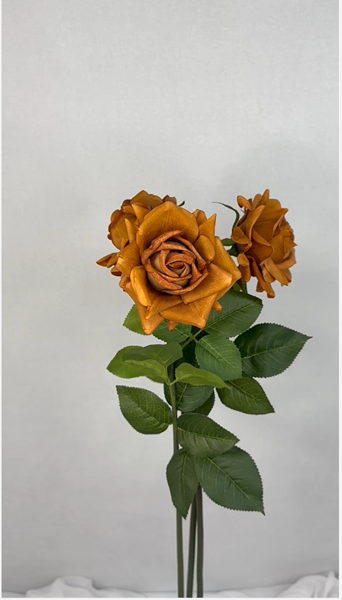 Rust Real Touch Full Bloom Rose - Realistic Artificial Flowers - Image 5