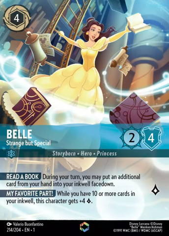 Belle card from Disney's Lorcana: The First Chapter.