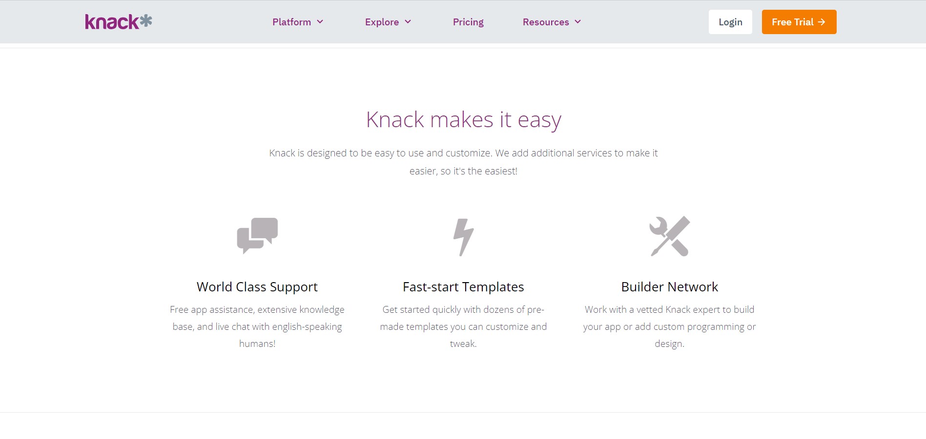 Knack product / service