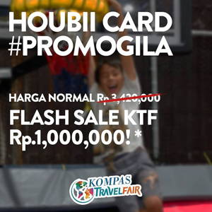 Houbii: HOUBII CARD PROMO GILA di Kompas Travel Fair, FLASH SALE KTF CUMA Rp 1Jt! sampai 09/23/2019