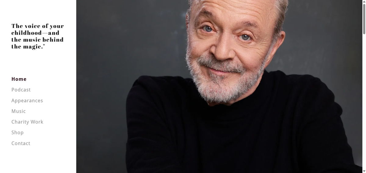 Screenshot of Jim Cummings, from the voice actor portfolios collection.